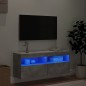 vidaXL Mueble de TV de pared con luces LED gris hormigón 100x30x40 cm