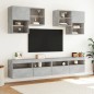 vidaXL Mueble de TV de pared con luces LED gris hormigón 100x30x40 cm