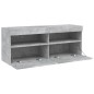 vidaXL Mueble de TV de pared con luces LED gris hormigón 100x30x40 cm