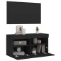 vidaXL Mueble de TV de pared con luces LED negro 80x30x40 cm
