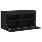 vidaXL Mueble de TV de pared con luces LED negro 80x30x40 cm