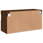 vidaXL Mueble de TV de pared con luces LED roble marrón 80x30x40 cm