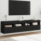 vidaXL Muebles de TV de pared con luces LED 2 uds negro 80x30x40 cm