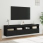 vidaXL Muebles de TV de pared con luces LED 2 uds negro 80x30x40 cm