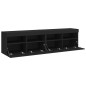 vidaXL Muebles de TV de pared con luces LED 2 uds negro 80x30x40 cm