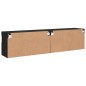 vidaXL Muebles de TV de pared con luces LED 2 uds negro 80x30x40 cm