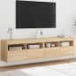 vidaXL Muebles de TV de pared luces LED 2 uds roble Sonoma 80x30x40 cm