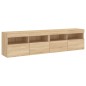 vidaXL Muebles de TV de pared luces LED 2 uds roble Sonoma 80x30x40 cm