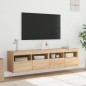 vidaXL Muebles de TV de pared luces LED 2 uds roble Sonoma 80x30x40 cm