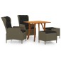 vidaXL Juego de comedor para jardín de 5 piezas marrón vidaXL Juego de comedor para jardín de 5 piezas marrón