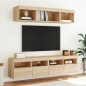 vidaXL Muebles de TV de pared luces LED 2 uds roble Sonoma 80x30x40 cm