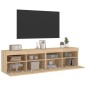 vidaXL Muebles de TV de pared luces LED 2 uds roble Sonoma 80x30x40 cm