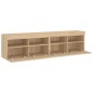 vidaXL Muebles de TV de pared luces LED 2 uds roble Sonoma 80x30x40 cm