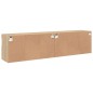 vidaXL Muebles de TV de pared luces LED 2 uds roble Sonoma 80x30x40 cm