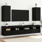 vidaXL Muebles de TV de pared con luces LED 2 uds negro 30,5x35x70 cm vidaXL Muebles de TV de pared con luces LED 2 uds negro 30,5x35x70 cm