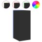 vidaXL Muebles de TV de pared con luces LED 2 uds negro 30,5x35x70 cm vidaXL Muebles de TV de pared con luces LED 2 uds negro 30,5x35x70 cm