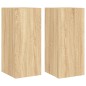 vidaXL Muebles de TV pared luces LED 2 uds roble Sonoma 30,5x35x70 cm