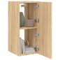 vidaXL Muebles de TV pared luces LED 2 uds roble Sonoma 30,5x35x70 cm