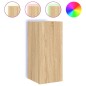 vidaXL Muebles de TV pared luces LED 2 uds roble Sonoma 30,5x35x70 cm