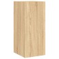 vidaXL Muebles de TV pared luces LED 2 uds roble Sonoma 30,5x35x70 cm