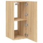 vidaXL Muebles de TV pared luces LED 2 uds roble Sonoma 30,5x35x70 cm