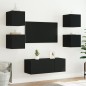 vidaXL Muebles de TV de pared con luces LED 2 uds negro 30,5x35x30 cm