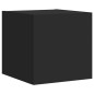 vidaXL Muebles de TV de pared con luces LED 2 uds negro 30,5x35x30 cm