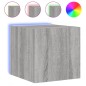 vidaXL Mueble de TV de pared con luces LED gris Sonoma 30,5x35x30 cm