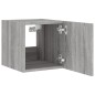vidaXL Mueble de TV de pared con luces LED gris Sonoma 30,5x35x30 cm