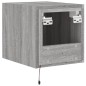 vidaXL Mueble de TV de pared con luces LED gris Sonoma 30,5x35x30 cm
