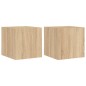 vidaXL Muebles de TV pared luces LED 2 uds roble Sonoma 30,5x35x30 cm