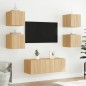vidaXL Muebles de TV pared luces LED 2 uds roble Sonoma 30,5x35x30 cm