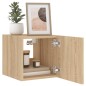 vidaXL Muebles de TV pared luces LED 2 uds roble Sonoma 30,5x35x30 cm