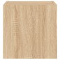 vidaXL Muebles de TV pared luces LED 2 uds roble Sonoma 30,5x35x30 cm