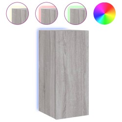 vidaXL Mueble de TV de pared con luces LED gris Sonoma 30,5x35x70 cm