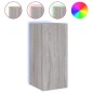 vidaXL Mueble de TV de pared con luces LED gris Sonoma 30,5x35x70 cm vidaXL Mueble de TV de pared con luces LED gris Sonoma 30,5x35x70 cm