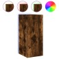 vidaXL Mueble de TV de pared con luces LED roble ahumado 30,5x35x70 cm