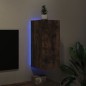 vidaXL Mueble de TV de pared con luces LED roble ahumado 30,5x35x70 cm