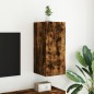 vidaXL Mueble de TV de pared con luces LED roble ahumado 30,5x35x70 cm