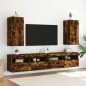 vidaXL Mueble de TV de pared con luces LED roble ahumado 30,5x35x70 cm