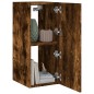 vidaXL Mueble de TV de pared con luces LED roble ahumado 30,5x35x70 cm