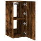 vidaXL Mueble de TV de pared con luces LED roble ahumado 30,5x35x70 cm