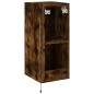 vidaXL Mueble de TV de pared con luces LED roble ahumado 30,5x35x70 cm