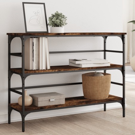 vidaXL Mesa consola madera de ingeniería roble ahumado 100x32x75 cm