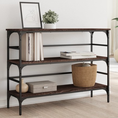 vidaXL Mesa consola madera de ingeniería marrón roble 100x32x75 cm