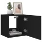vidaXL Muebles de TV de pared con luces LED 2 uds negro 40,5x35x40 cm