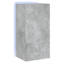 vidaXL Mueble de TV de pared con luces LED gris hormigón 40,5x35x80 cm