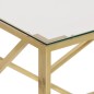 vidaXL Mesa de centro dorada acero inoxidable y vidrio templado vidaXL Mesa de centro dorada acero inoxidable y vidrio templado