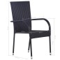 vidaXL Juego de comedor para jardín 7 piezas negro