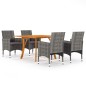 vidaXL Juego de comedor para jardín de 5 piezas gris